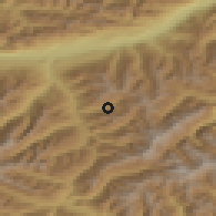 Shaded relief of the 51 km around Navis, drawn from the GMTED2010 grid