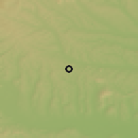 Shaded relief of the 51 km around Paldau, drawn from the GMTED2010 grid