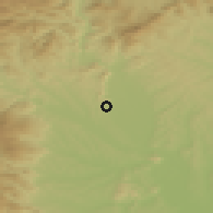 Shaded relief of the 51 km around Pirka, drawn from the GMTED2010 grid