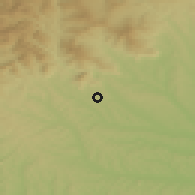 Shaded relief of the 51 km around Pischelsdorf in der Steiermark, drawn from the GMTED2010 grid