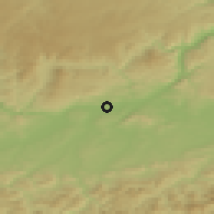 Shaded relief of the 50 km around Pöchlarn, drawn from the GMTED2010 grid