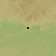 Shaded relief of the 50 km around Puchenau, drawn from the GMTED2010 grid