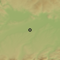 Shaded relief of the 50 km around Pucking, drawn from the GMTED2010 grid