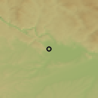 Shaded relief of the 50 km around Pupping, drawn from the GMTED2010 grid