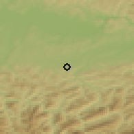 Shaded relief of the 50 km around Biberbach, drawn from the GMTED2010 grid