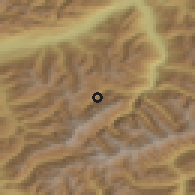 Shaded relief of the 51 km around Tux, drawn from the GMTED2010 grid