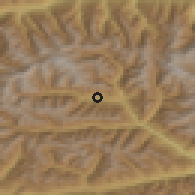 Shaded relief of the 51 km around Virgen, drawn from the GMTED2010 grid