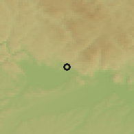 Shaded relief of the 50 km around Walding, drawn from the GMTED2010 grid