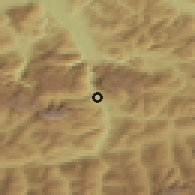 Shaded relief of the 51 km around Werfen, drawn from the GMTED2010 grid