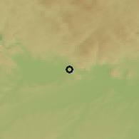 Shaded relief of the 50 km around Wilhering, drawn from the GMTED2010 grid