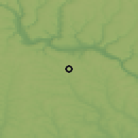 Shaded relief of the 50 km around Briceni, drawn from the GMTED2010 grid