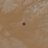 Shaded relief of the 51 km around Bajanhongor, drawn from the GMTED2010 grid