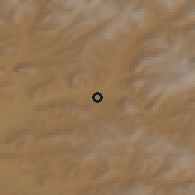 Shaded relief of the 50 km around Uliastaj, drawn from the GMTED2010 grid