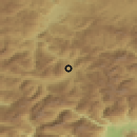 Shaded relief of the 52 km around Brezojevica, drawn from the GMTED2010 grid