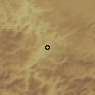 Shaded relief of the 52 km around Budimlja, drawn from the GMTED2010 grid