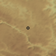 Shaded relief of the 52 km around Bujaci, drawn from the GMTED2010 grid