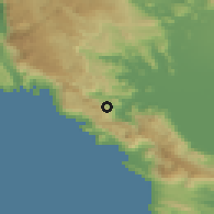 Shaded relief of the 53 km around Bukovik, drawn from the GMTED2010 grid