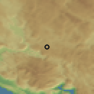 Shaded relief of the 52 km around Carine, drawn from the GMTED2010 grid