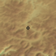 Shaded relief of the 52 km around Cecuni, drawn from the GMTED2010 grid