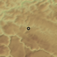 Shaded relief of the 52 km around Čestin, drawn from the GMTED2010 grid