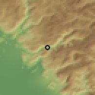 Shaded relief of the 52 km around Cijevna, drawn from the GMTED2010 grid