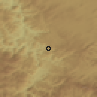 Shaded relief of the 52 km around Crhalj, drawn from the GMTED2010 grid