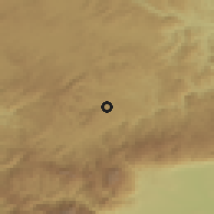 Shaded relief of the 52 km around Crnokrpe, drawn from the GMTED2010 grid