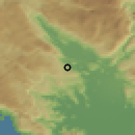 Shaded relief of the 52 km around Crvena Paprat, drawn from the GMTED2010 grid
