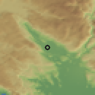 Shaded relief of the 52 km around Ćurilac, drawn from the GMTED2010 grid