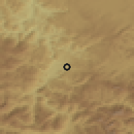 Shaded relief of the 52 km around Dapsići, drawn from the GMTED2010 grid