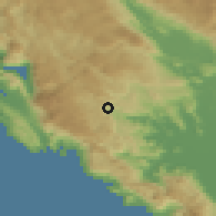 Shaded relief of the 52 km around Dobrsko Selo, drawn from the GMTED2010 grid