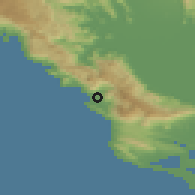 Shaded relief of the 53 km around Bar, drawn from the GMTED2010 grid