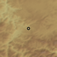 Shaded relief of the 52 km around Donja Vrbica, drawn from the GMTED2010 grid