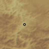 Shaded relief of the 52 km around Donje Luge, drawn from the GMTED2010 grid