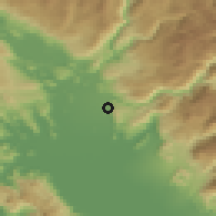Shaded relief of the 52 km around Donji Milješ, drawn from the GMTED2010 grid