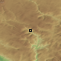 Shaded relief of the 52 km around Dragovića Polje, drawn from the GMTED2010 grid