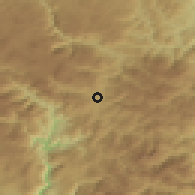 Shaded relief of the 52 km around Drijenak, drawn from the GMTED2010 grid