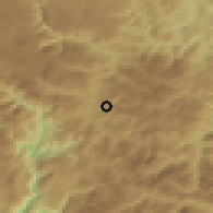 Shaded relief of the 52 km around Drpe, drawn from the GMTED2010 grid