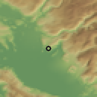Shaded relief of the 52 km around Drume, drawn from the GMTED2010 grid