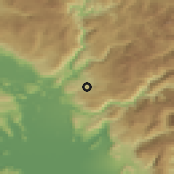 Shaded relief of the 52 km around Dučići, drawn from the GMTED2010 grid