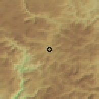 Shaded relief of the 52 km around Dulovine, drawn from the GMTED2010 grid