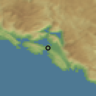 Shaded relief of the 52 km around Đuraševići, drawn from the GMTED2010 grid