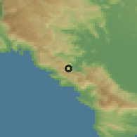 Shaded relief of the 53 km around Gluhi Do, drawn from the GMTED2010 grid