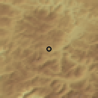 Shaded relief of the 52 km around Gnjili Potok, drawn from the GMTED2010 grid
