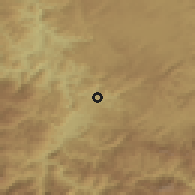 Shaded relief of the 52 km around Godočelje, drawn from the GMTED2010 grid