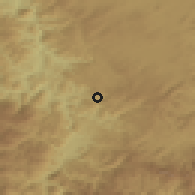 Shaded relief of the 52 km around Goduša, drawn from the GMTED2010 grid