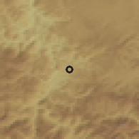 Shaded relief of the 52 km around Goražde, drawn from the GMTED2010 grid