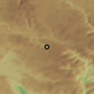 Shaded relief of the 52 km around Gornja Bijela, drawn from the GMTED2010 grid