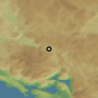 Shaded relief of the 52 km around Gornje Polje, drawn from the GMTED2010 grid