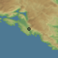 Shaded relief of the 52 km around Gorovići, drawn from the GMTED2010 grid